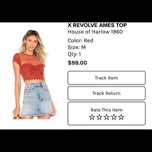Revolve House of Harlow Crop Top *worn once perfect condition*